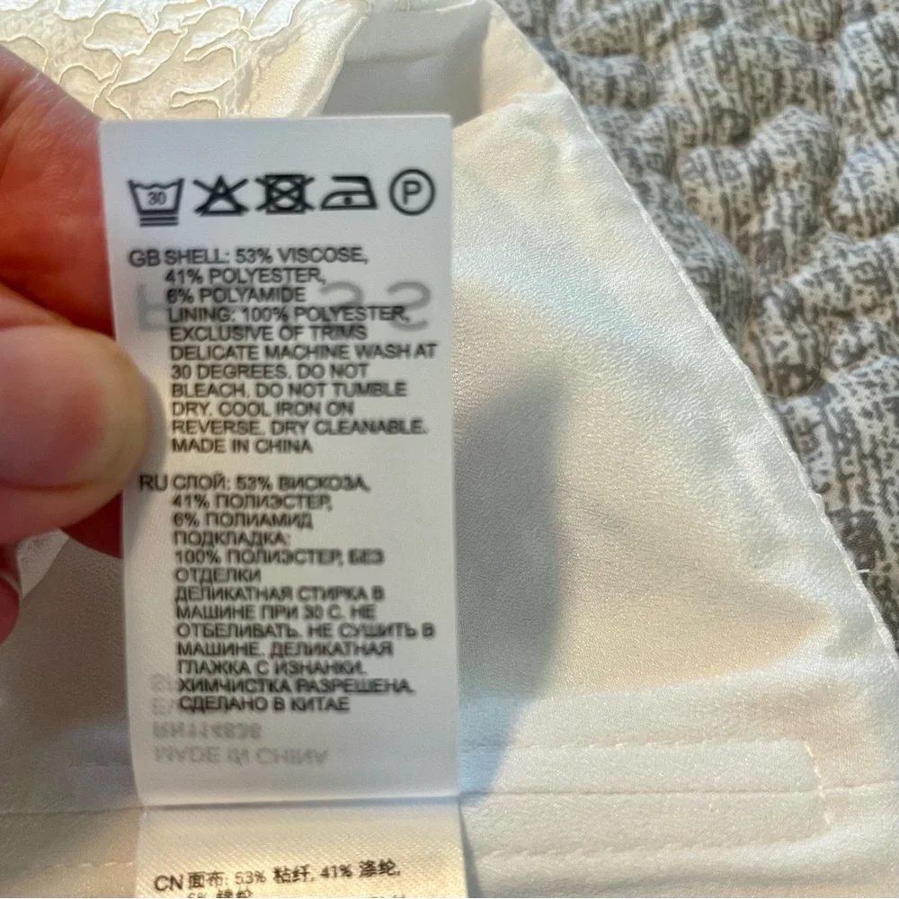 Reiss Evora Bardot Lace Off Shoulder Crop Top White NWT Size 8 Bridal - Picture 10 of 11